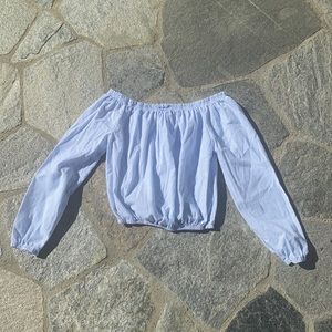 John Gault  blue /white striped blouse Worn a few times great condition